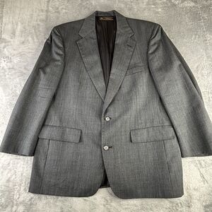 VTG Brooks Brothers Blazer Mens 44R Gray Coat 100%‎ Pure Wool Button Up Jacket